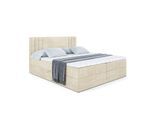 BOXBETT mit Matratze H3 und Lattenrost - IDRIKO - 140x200 cm Beige