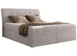 BOXBETT DAGOS 120/200 - Hellgrau Schenille glatt - H4 - Topper Visco