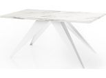 ESSTISCH Vance Weiß rechteckig ausziehbar, Marmor Weiß 140-240/80/76 cm