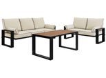 GARTENMÖBEL-SET ELBA: 1x Tisch, 2x Sofa - Beige