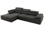ECKSOFA RILASSO L Dunkelgrau Velvet - links