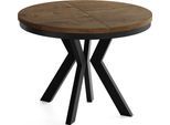ESSTISCH Savio Neo rund ausziehbar verlängerbar, Eiche Braun Rustikal 80-130/80/77 cm