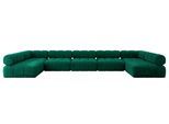 WOHNLANDSCHAFT modulares Sofa Garvo-U3 - 475x190x70 cm Dunkelgrün Velours