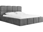 POLSTERBETT Tivio mit Bettkasten, Grau Samt 200x200 cm