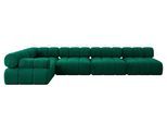 ECKSOFA modulares Sofa Mende-L3 - 380x190x70 cm Dunkelgrün Velours