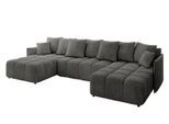 WOHNLANDSCHAFT LONLI-U 355x189x68 Dunkelgrau Velours