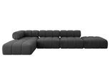 ECKSOFA modulares Sofa Kerru-L2 - 380x190x70 cm Schwarz Velours