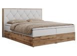 BOXBETT VENETO 180/200 Weiß Kunstleder - H4