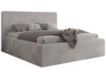 POLSTERBETT TILIANO CLASSIC 140/200 - Hellgrau Cord - Multipocket-Matratze
