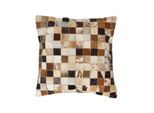 PATCHWORK-KISSEN Fell & Leder 45/45 cm kariert