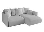 ECKSOFA Ottomane rechts ONESK-L 216x177x72 Hellgrau Bouclé