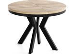 ESSTISCH Savio Neo rund ausziehbar verlängerbar XXL, Eiche Sonoma Hellbraun 100-200/100/77 cm