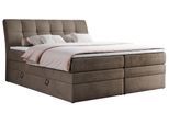 BOXSPRINGBETT GOLD-10 KING 180/200 Braun Velvet - H3