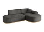 ECKSOFA Ottomane Rechts MARI-L1-v2 - 243x171x83 cm Dunkelgrau Velours