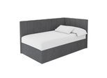 EINZELBETT Jugendbett mit Bettkasten Links, ohne Matratze - LOVY 90x200 Dunkelgrau