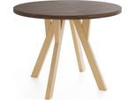 ESSTISCH Avero runder ausziehbarer, Eiche Sonoma dunkelbraun 100-140/100/77 cm