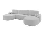WOHNLANDSCHAFT mit Schlaffunktion und Bettkasten LIRA-U - 335x172x89 Hellgrau