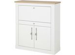 Sekretär OTTO HOME "Westminster, PC-Schrank mit klappbarer Tischplatte, Schreibtisch", pinie weiß, B:109cm H:120cm T:43cm, Sekretäre, Sekretär, Home-Office-Schreibtisch, Monitor-/Laptopfach, mit Kabelkanal