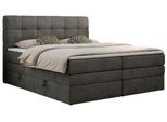 BOXSPRINGBETT LUKA KING 140/200 Dunkelgrau Velvet - H4
