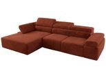 ECKSOFA RILASSO L Orange Plüsch - links