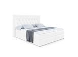 BOXBETT mit H4-Matratze und Lattenrost - NOEL - 160x200 Weiß Hochglanz