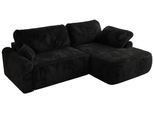 ECKSCHLAFSOFA CUBO L Schwarz Plüsch - rechts