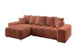 ECKSOFA Ottomane links ENIL-L 297x189x68 Koralle Velours