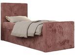 JUGENDBETT TILIO DUO 90/200 - Rosa Cord - H3 - Links Seite