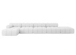 ECKSOFA modulares Sofa Lizur-L3 - 475x160x70 cm Weiß Bouclé