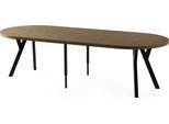 ESSTISCH Twixy XXL groß rund oval ausziehbar, Eiche Braun Rustikal 100-250/100/76 cm