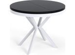ESSTISCH Cloud runder ausziehbarer, Schwarz 90-170/90/76 cm