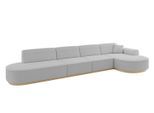 ECKSOFA Ottomane Rechts MARI-L3-v2 - 413x171x83 cm Hellgrau Bouclé
