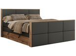 BOXSPRINGBETT ALBERO 2 KING DUO 200/200 Dunkelgrau Kunstleder - H4