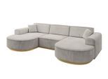 WOHNLANDSCHAFT MARI-U1-v2 - 303x171x83 cm Hellbraun Velours