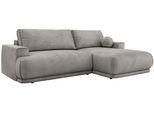 ECKSCHLAFSOFA RINA L Hellgrau Velvet - rechts