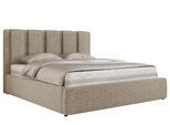 POLSTERBETT SAVINO CLASSIC 200/200 - Dunkelbeige Struktur - Multipocket-Matratze