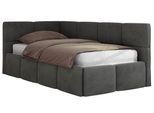 JUGENDBETT ARVO 90/200 - Dunkelgrau Velvet - Foam-Matratze - Links Seite