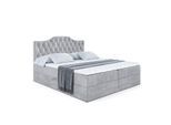 BOXBETT mit Matratze H4 und Lattenrost - VILA-1 - 140x200 cm - H4 - Hellgrau