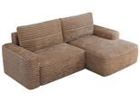 ECKSOFA BELLUNO L Braun Cord - Rechts