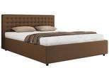 POLSTERBETT PAVO CLASSIC 180/200 - Braun Kunstleder - ohne Matratze