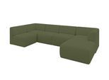 WOHNLANDSCHAFT Ottomane Rechts MOVO-L 345x180x78 cm Grün Bouclé