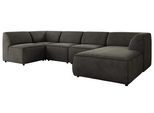 WOHNLANDSCHAFT MODARO U 5M - Dunkelgrau Velvet - Rechts