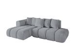 ECKSOFA Ottomane Links CLOUD-L-v1 280x185x90 Hellgrau Velours