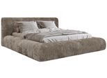 POLSTERBETT TILBEA CLASSIC 160/200 - Hellbraun Cordstoff - Pocket-Matratze