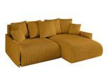 ECKSOFA Ottomane rechts ONESK-L -v1 216x177x72 Senfgelb Cord