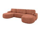WOHNLANDSCHAFT mit Schlaffunktion und Bettkasten LIRA-U - 335x172x89 Apricot