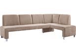 Eckbank EXXPO - SOFA FASHION "Intenso, viele Bezugsstoffe Cord, Struktur 243/158 cm (B/T)", beige, B:243cm H:92cm T:158cm, Zusammensetzung: Polyester 100%, Sitzbänke, Eckbank, hohe Bodenfreiheit, frei im Raum stellbar, hoher Sitzkomfort