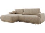 ECKSCHLAFSOFA RINA L Beige Schenille grob gewebt - links