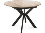 ESSTISCH Lily runder ausziehbarer, Sonoma Eiche 100-140/100/76 cm