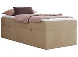 BOXBETT ZERO 90/200 - Beige Plüsch - H3 - Topper Visco